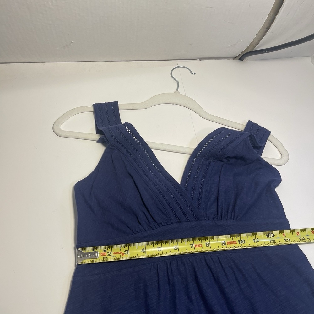 Tommy Bahama Arden Navy Sleeveless V-Neck Smoked Dress Size S Vacation Preppy - Picture 7 of 10
